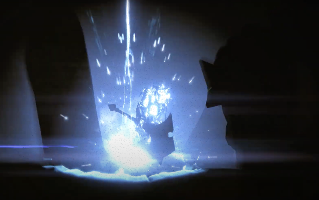 Boss fight in Destiny's Sunless Cell Strike.